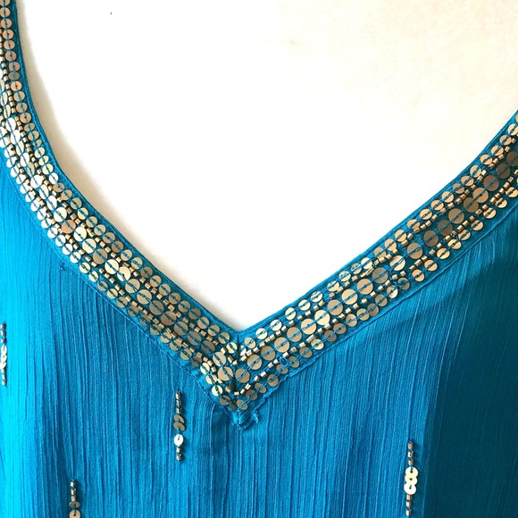 STUNNING CHIFFON DRESS WITH SEQUIN ACCENTS - Picture 8 of 11